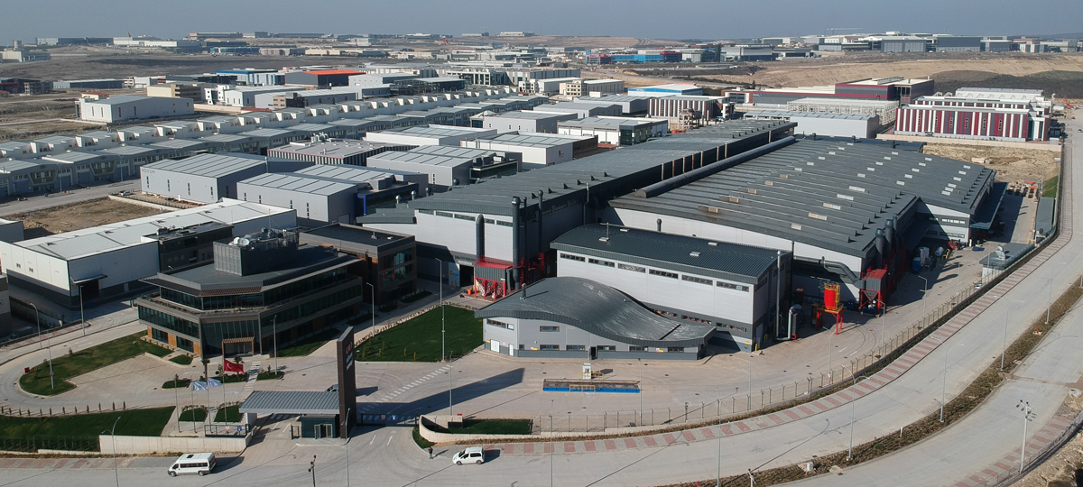Aerial view of completed Silvan Foundry complex