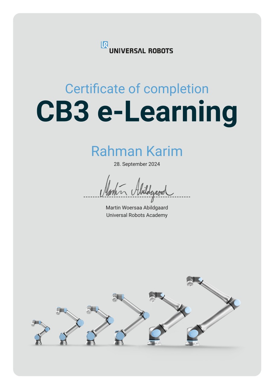CB3 e-Learning certificate