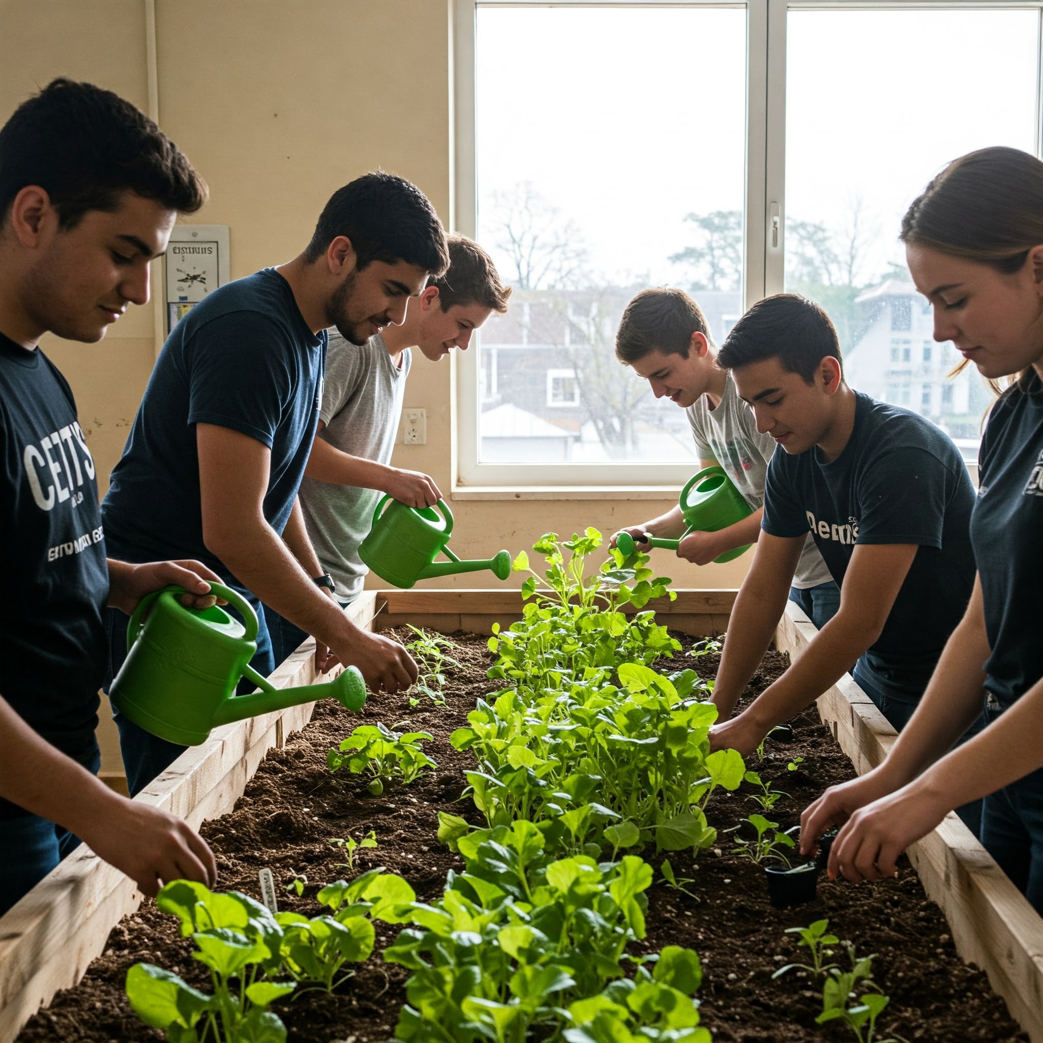 Jóvenes cuidando plantas - Recurso Vital
