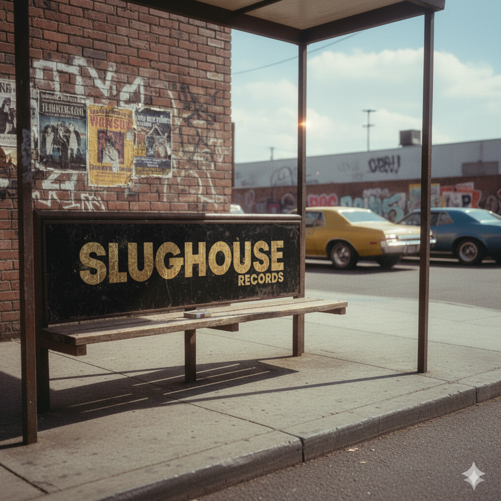 SLUGHOUSE RECORDS — street bus stop