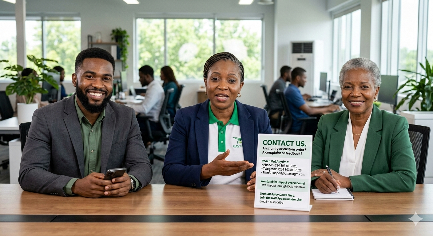 UAV Contact Us team - Three professionals at a desk ready to assist with inquiries, orders, complaints and feedback