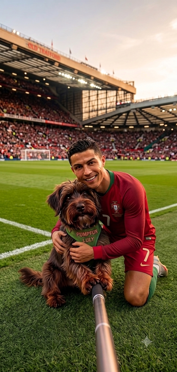 Luly with football player at stadium