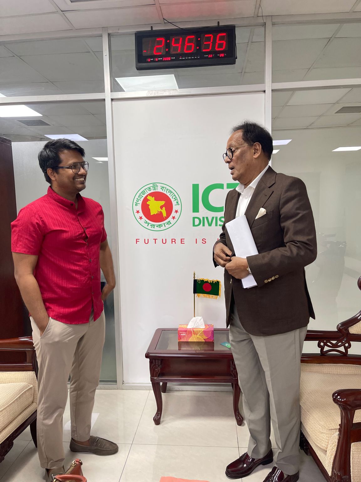 Enam Chowdhury meeting Bangladesh ICT Division leadership