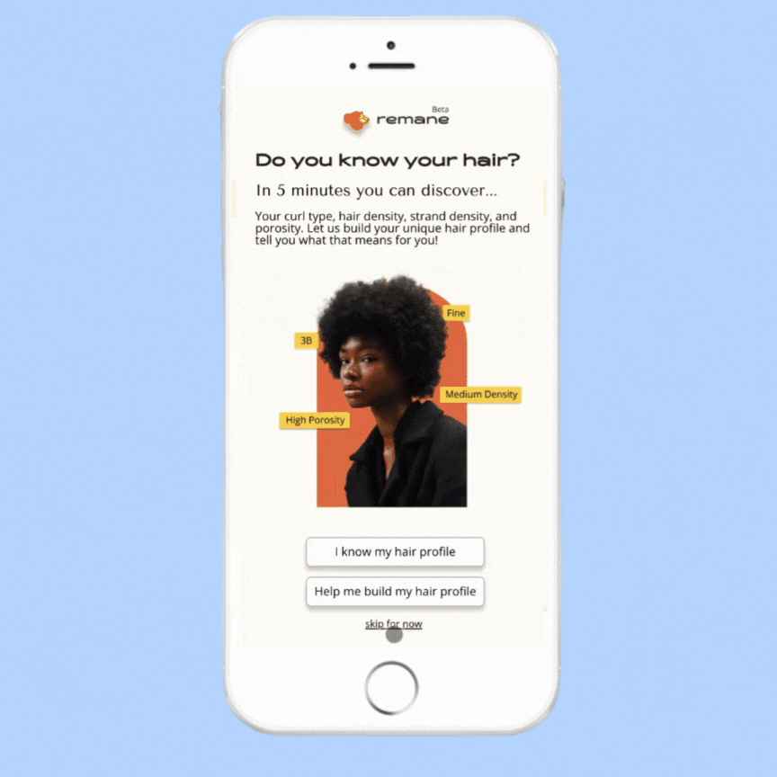 Hair quiz feature