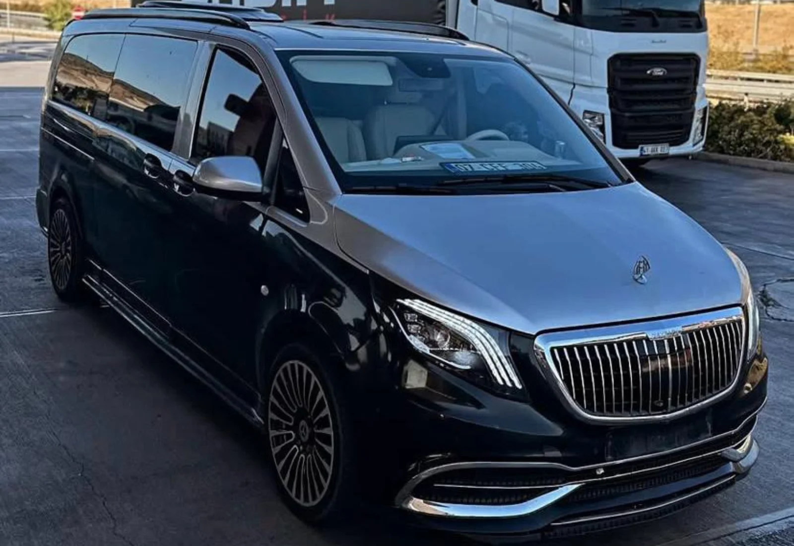 Black Mercedes side angle