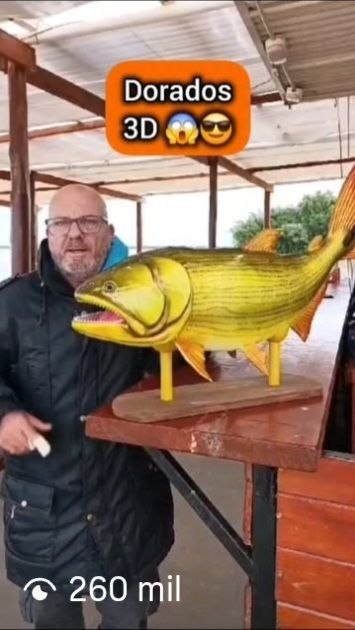 Reel viral: escultura 3D de dorado