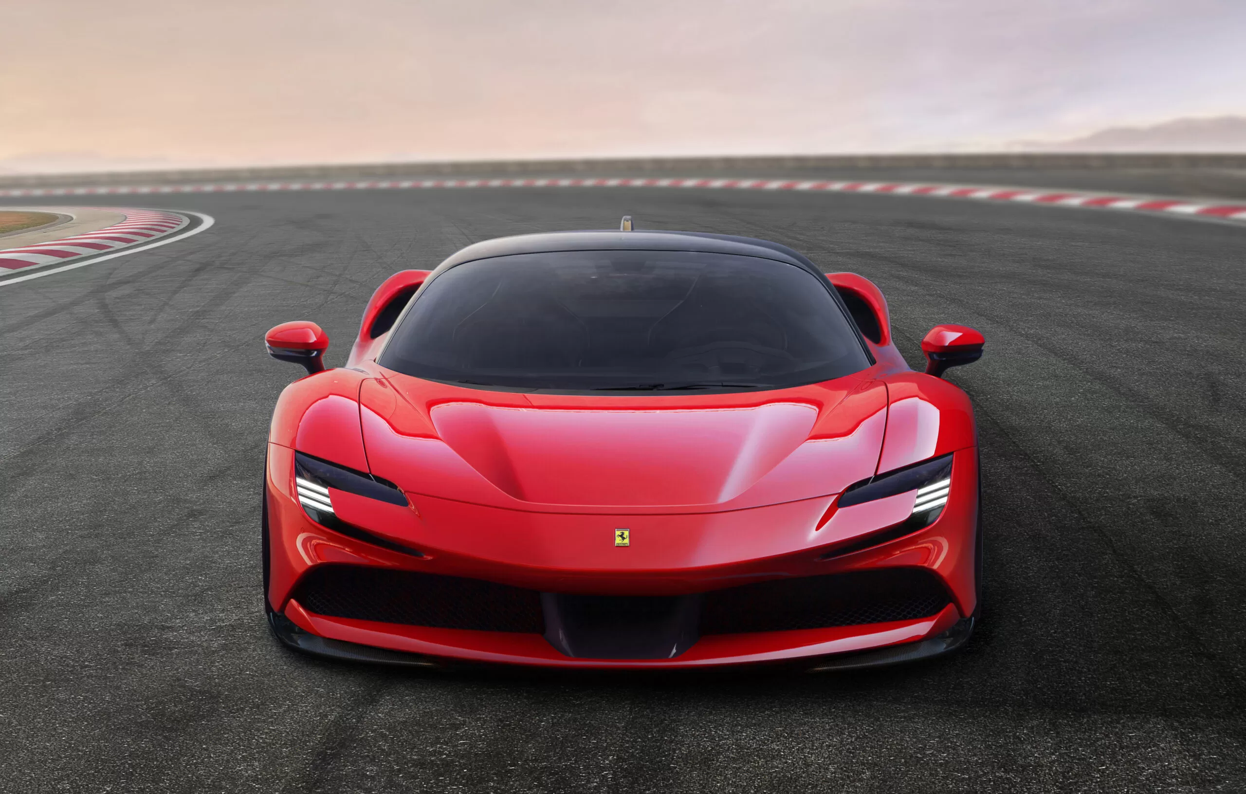 Ferrari SF90 on racetrack