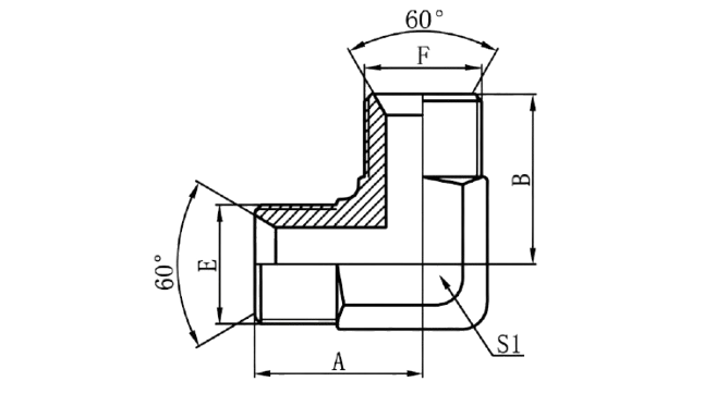 1B9 - BSP Male 60°Seat (90°Elbows)