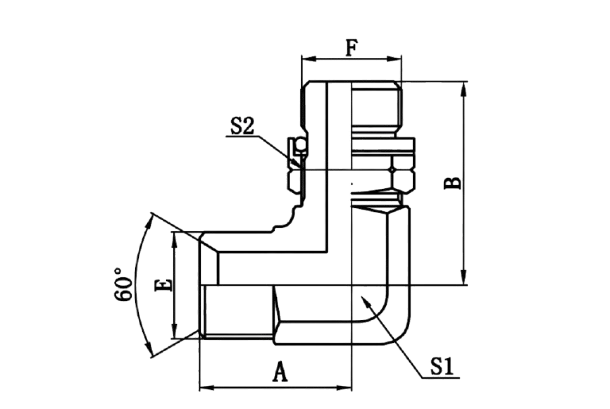 1BH9-OG - BSP Male 60°Seat × Metric Male 0-Ring (90°Elbows)