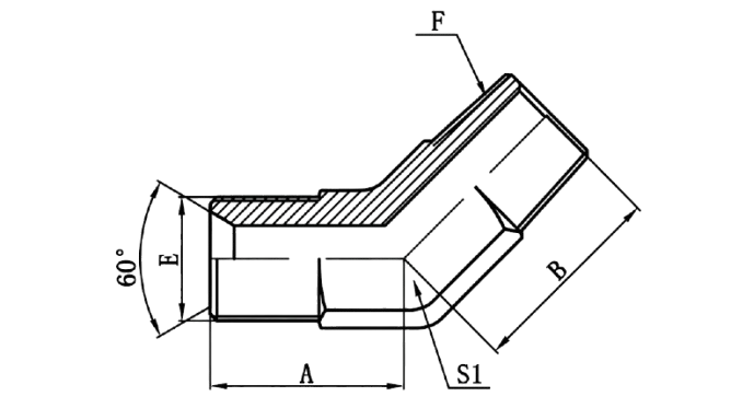 1BT4 - BSP Male 60°Seat × BSPT Male (45°Elbows)
