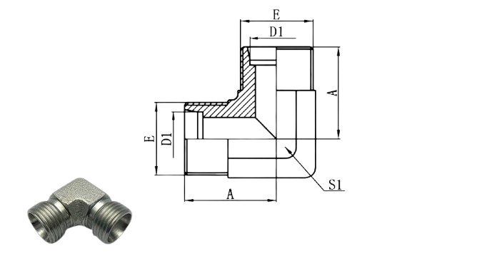 1C9 - Metric Male 24°L.T. (90°Elbows)