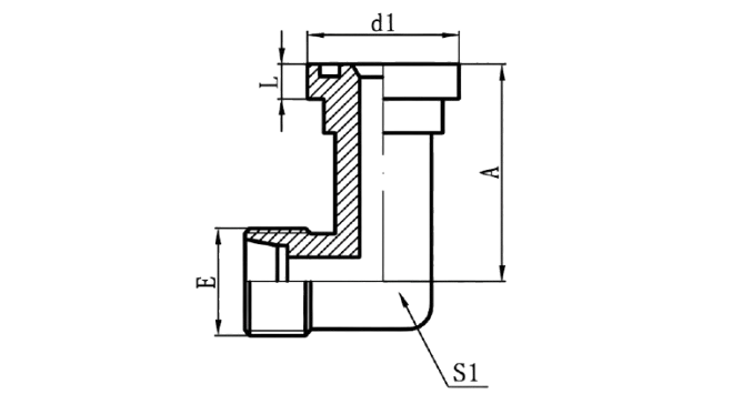 1DFL9 - Metric Male Bite Type × L-Series Flange (90°Elbows)