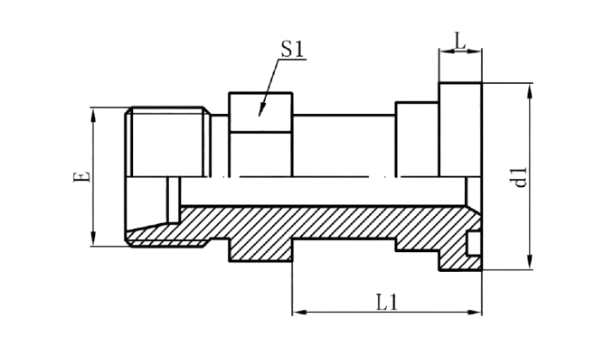 1DFS - Metric Male Bite Type × S-Series Flange