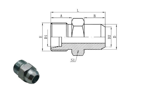 1DW - Metric Male 24°H.T. × Weld Fittings