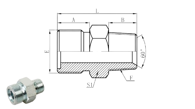 1ET - Metric Male O-Ring × BSPT Male