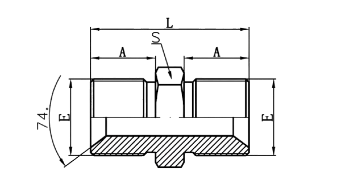 1V - Metric Male 74° Cone Seat