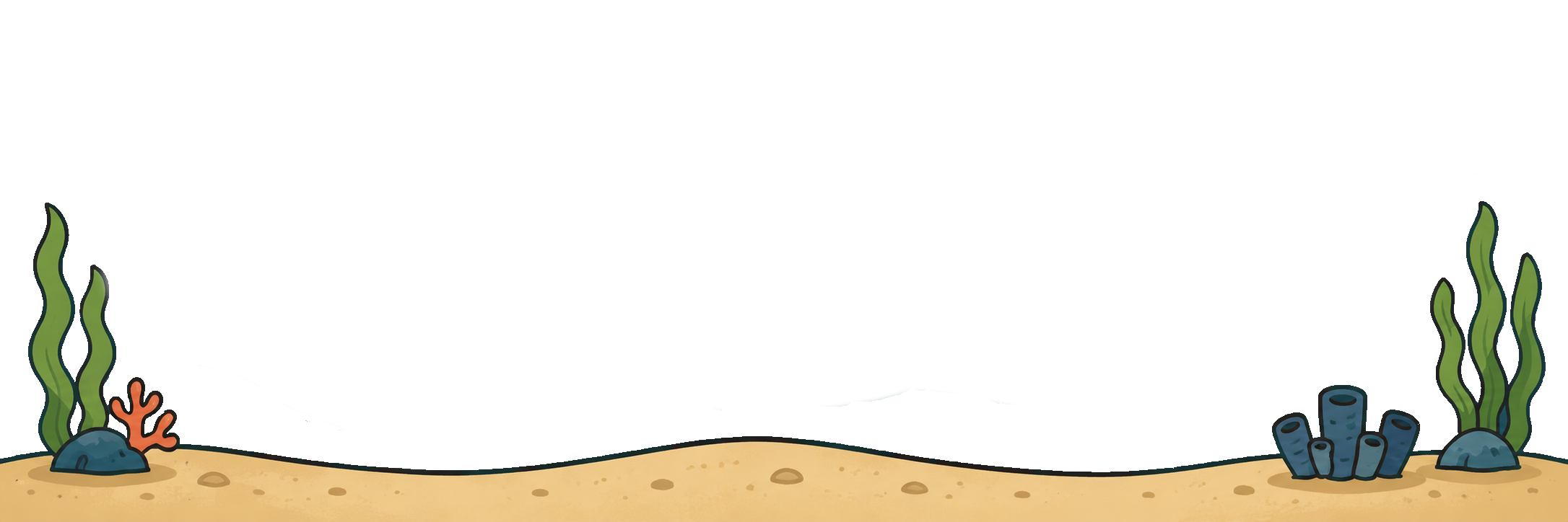 Ocean floor with seaweed and coral
