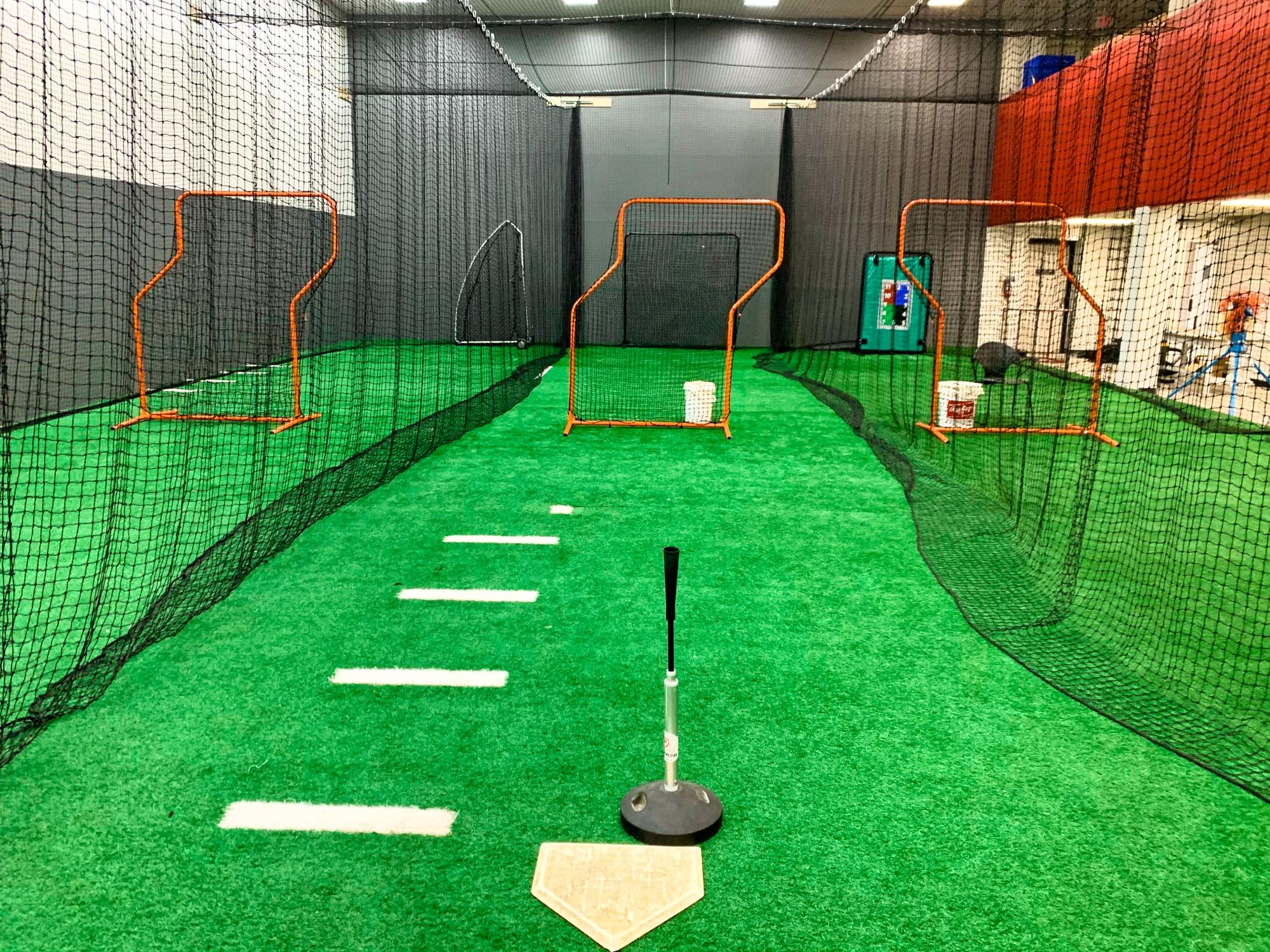 Professional batting cage setup