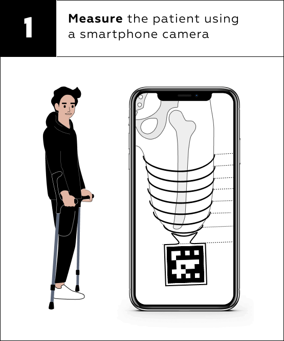 Step 1: Measure the patient using a smartphone camera