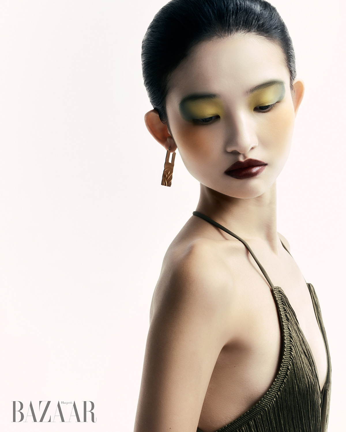 Harper's Bazaar — Asian model, yellow-green eyeshadow