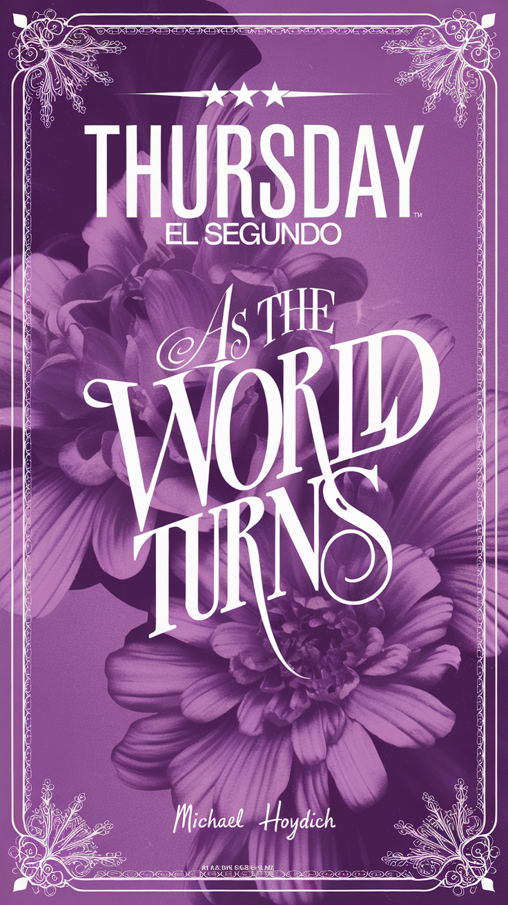 El Segundo Purple Floral Art - Elegant Typography