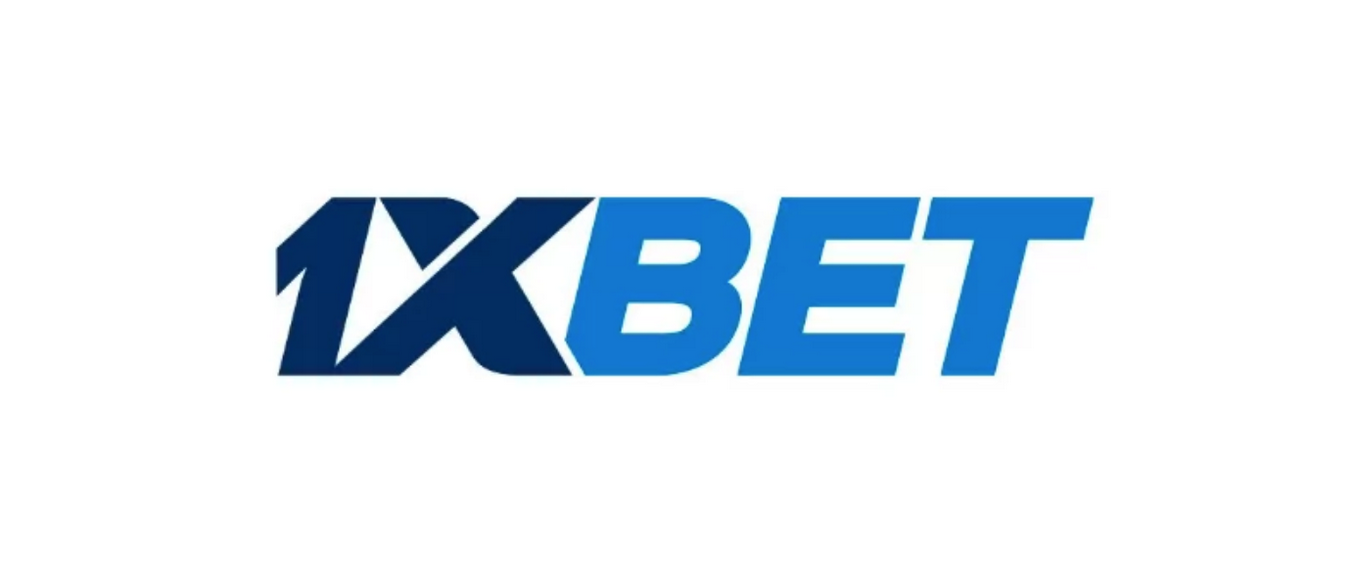 Logotipo oficial de 1xBet con tipografía azul y blanca sobre fondo oscuro
