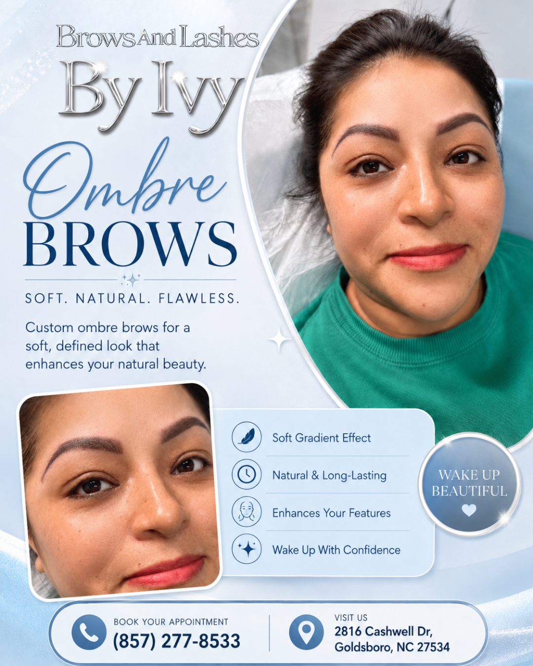 Ombre brows result with soft, defined natural look
