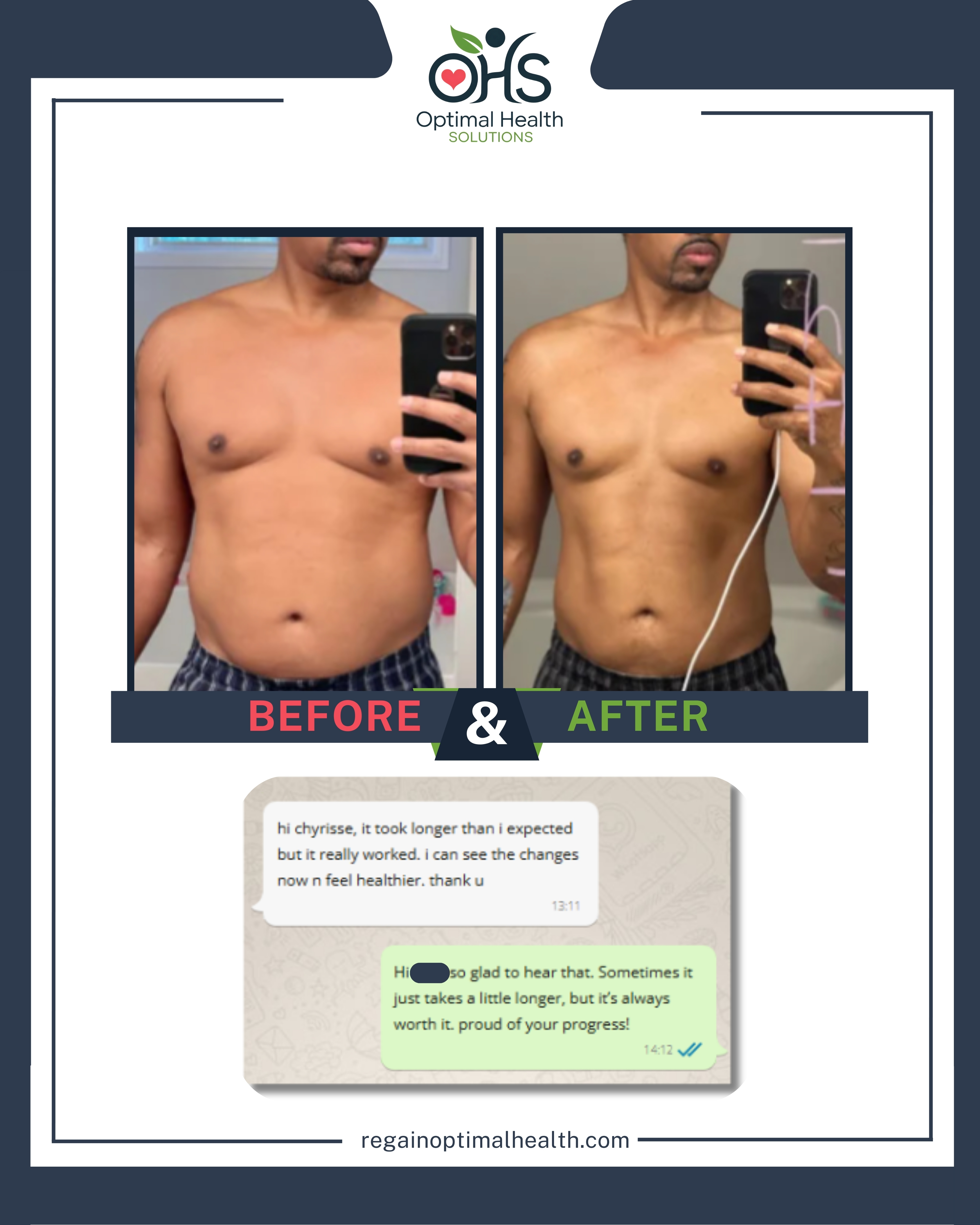 Before and after weight loss transformation - Man