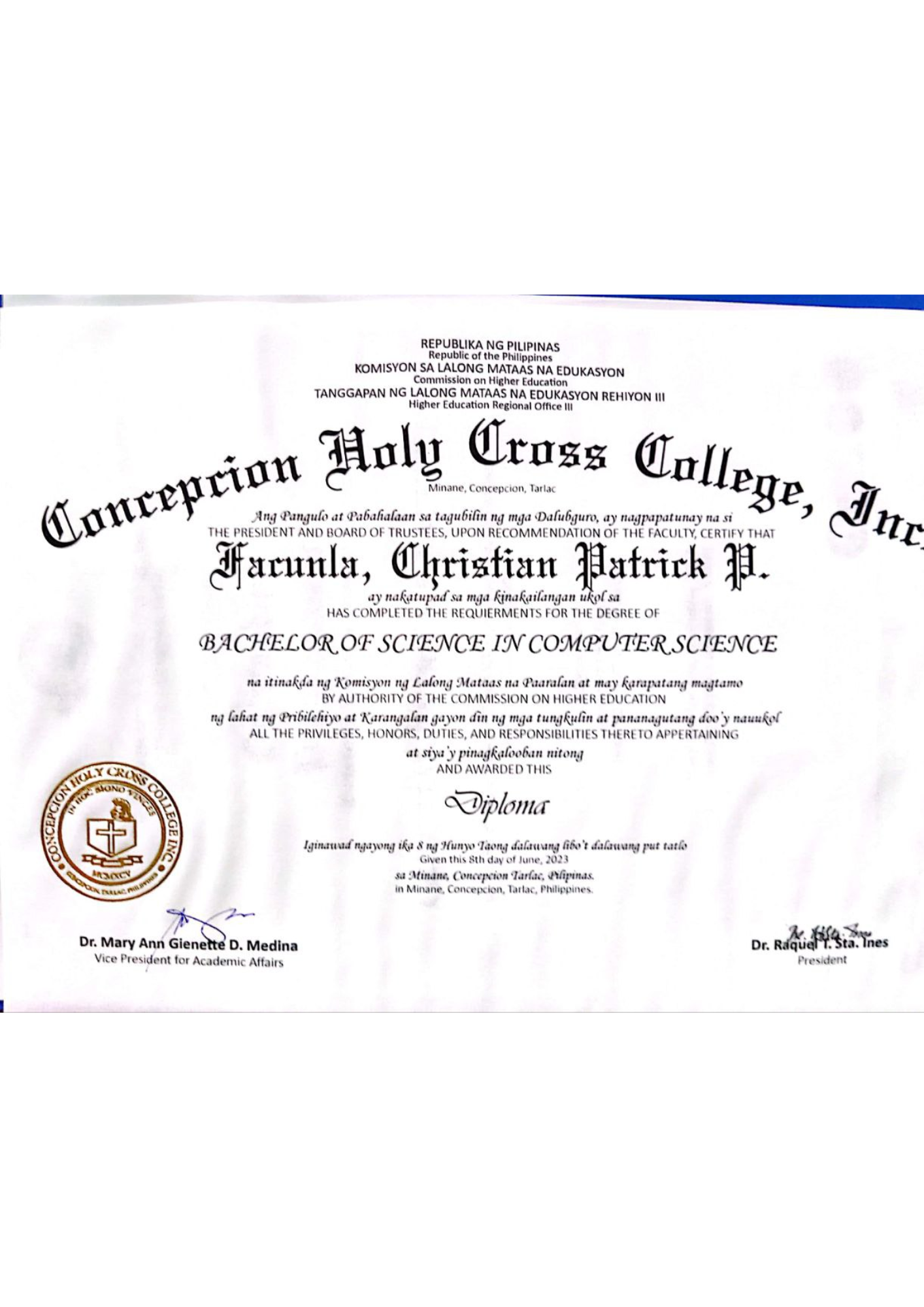 Bachelor of Science in Computer Science
