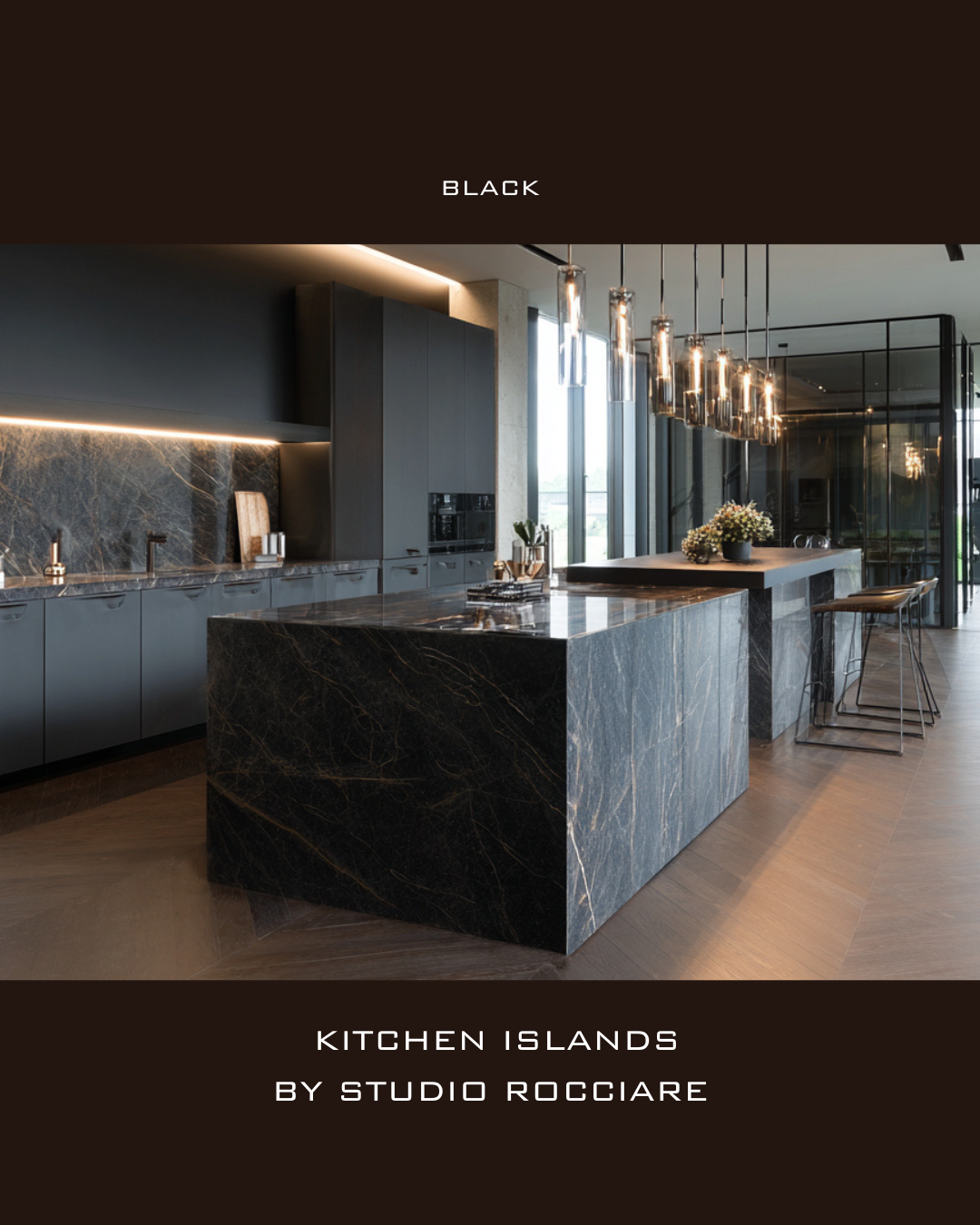 Black Marble Kitchen Island