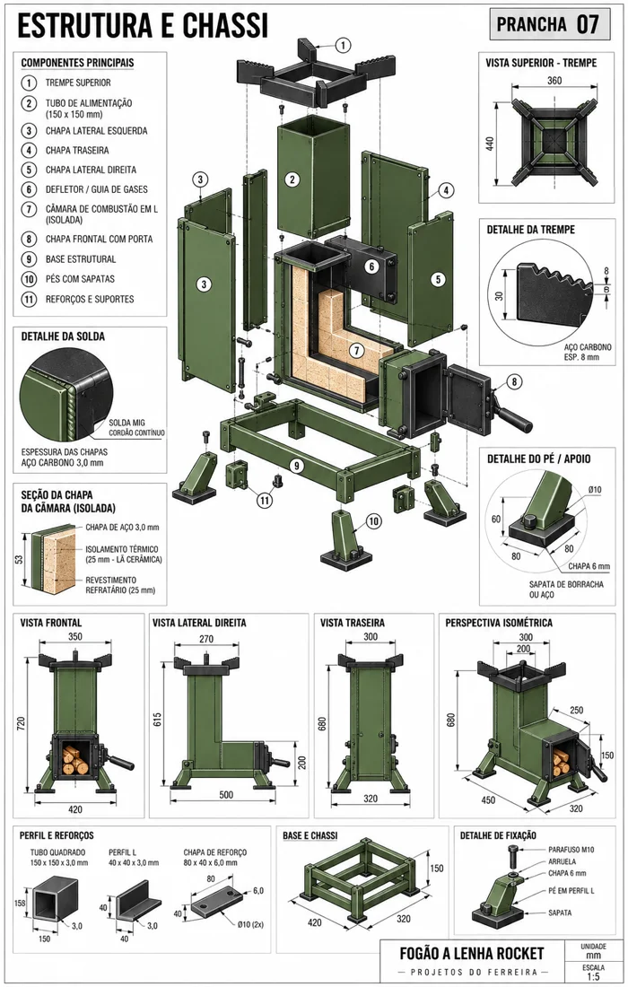 Mapa detalhado de materiais