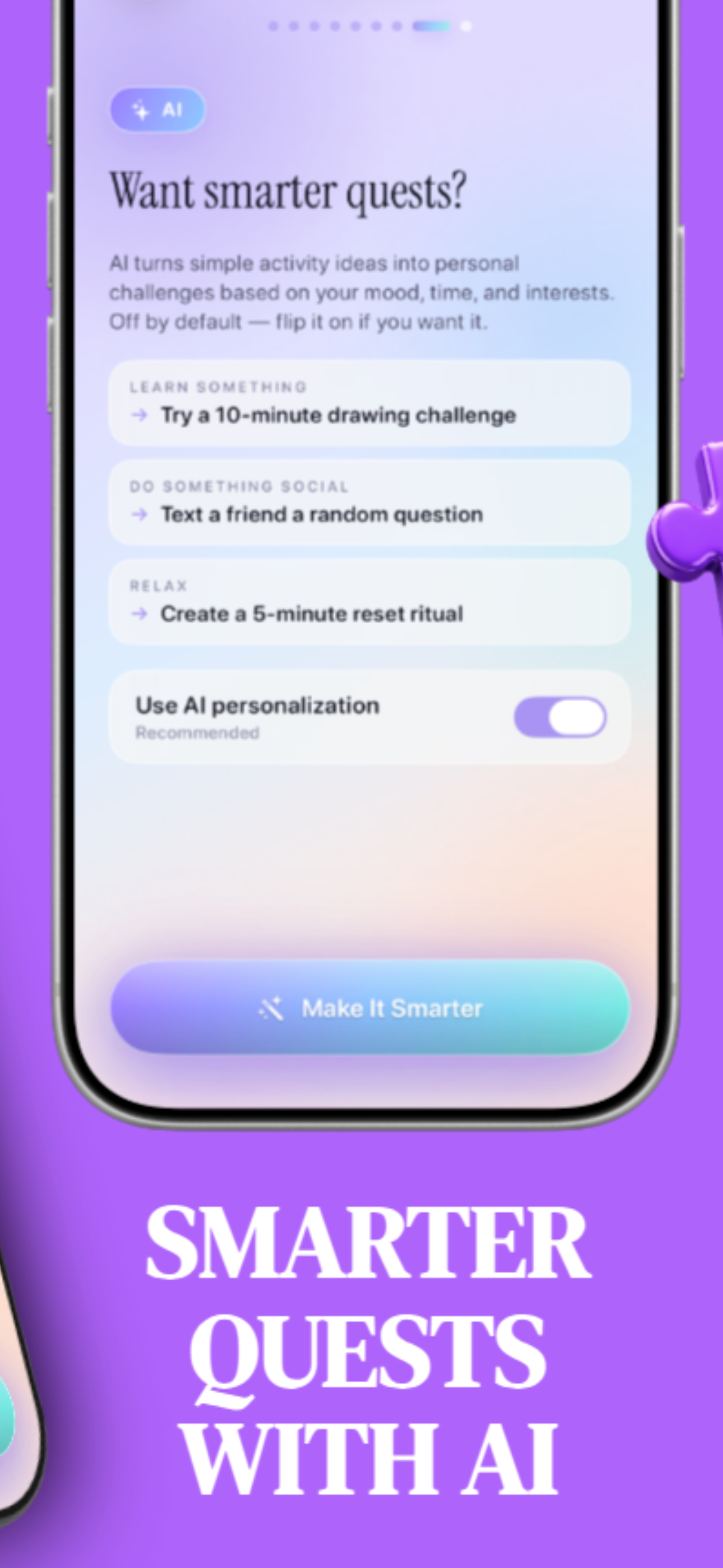 AI-powered personalization for smarter quest suggestions