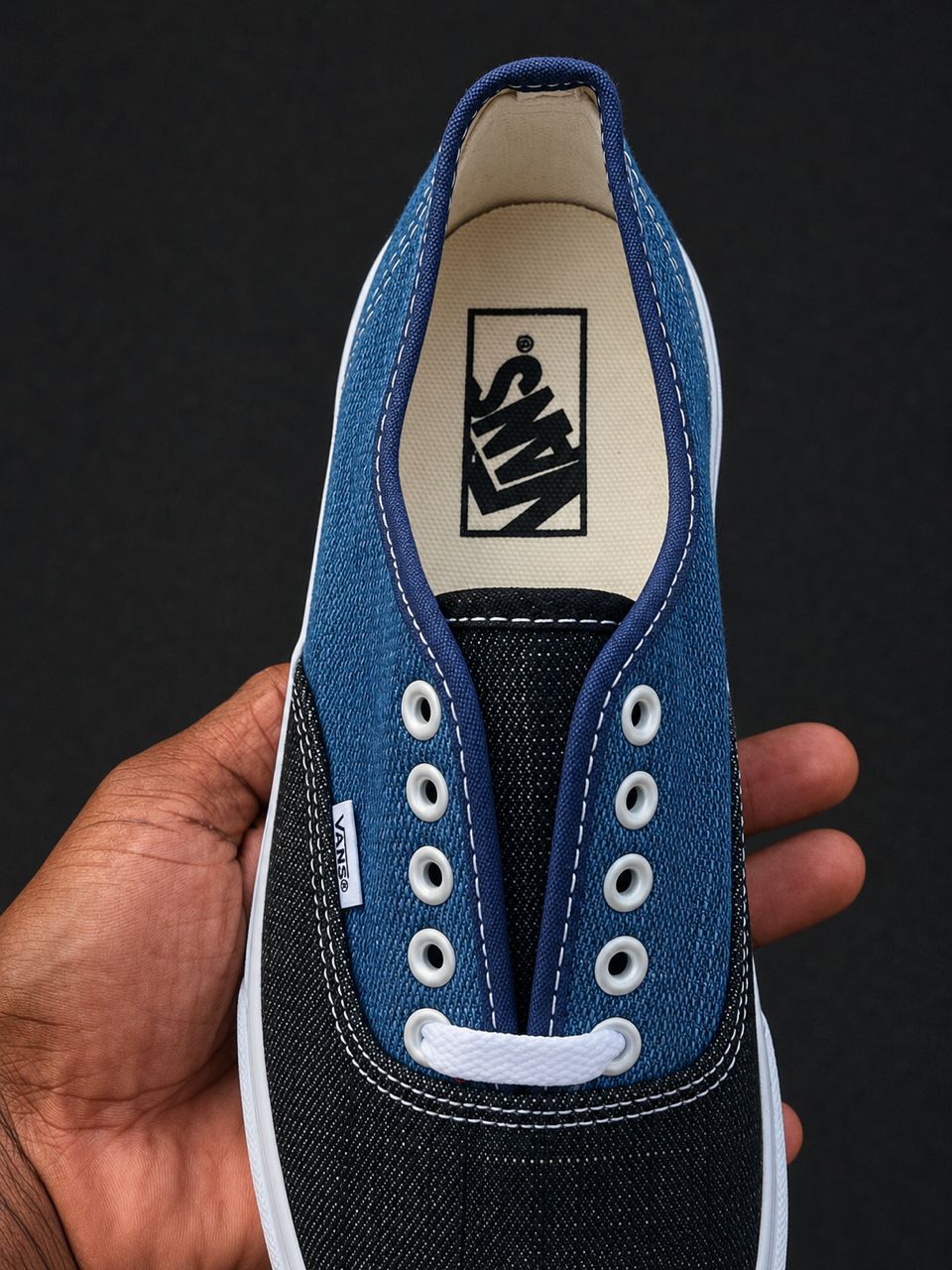 Vans Authentic Denim Blue Black - Vue 2