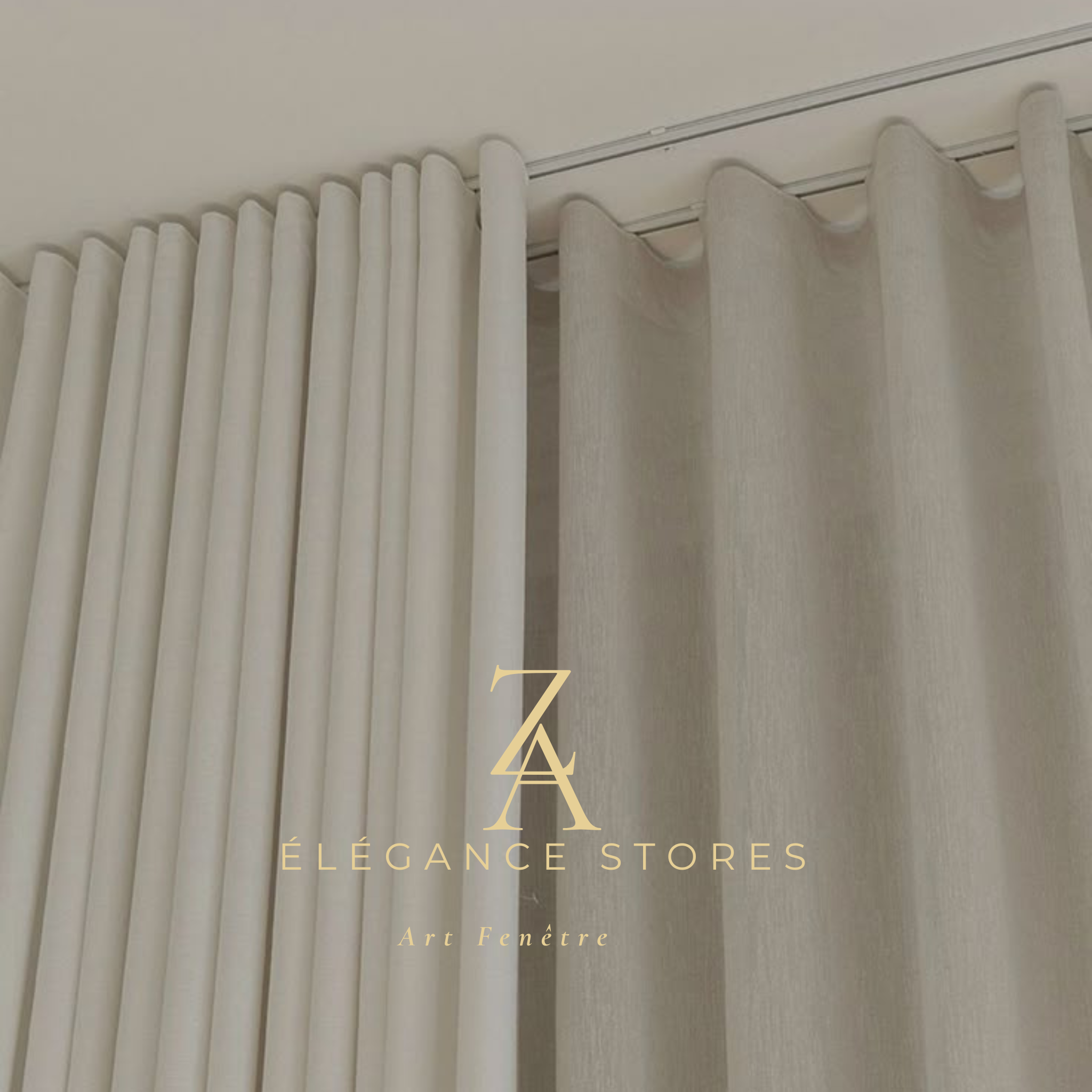 Ripple Fold curtains in light grey