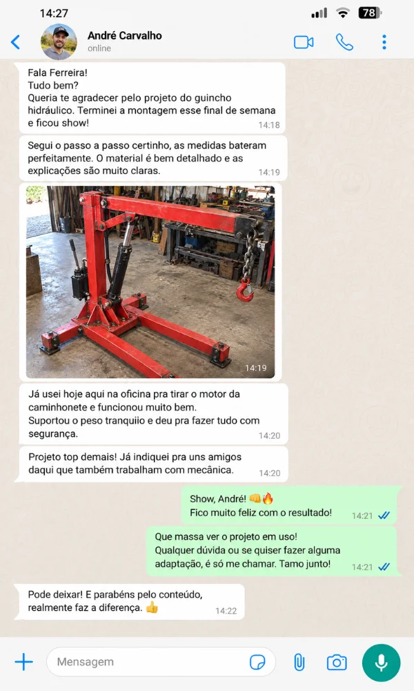 Depoimento do André Carvalho com guindaste vermelho
