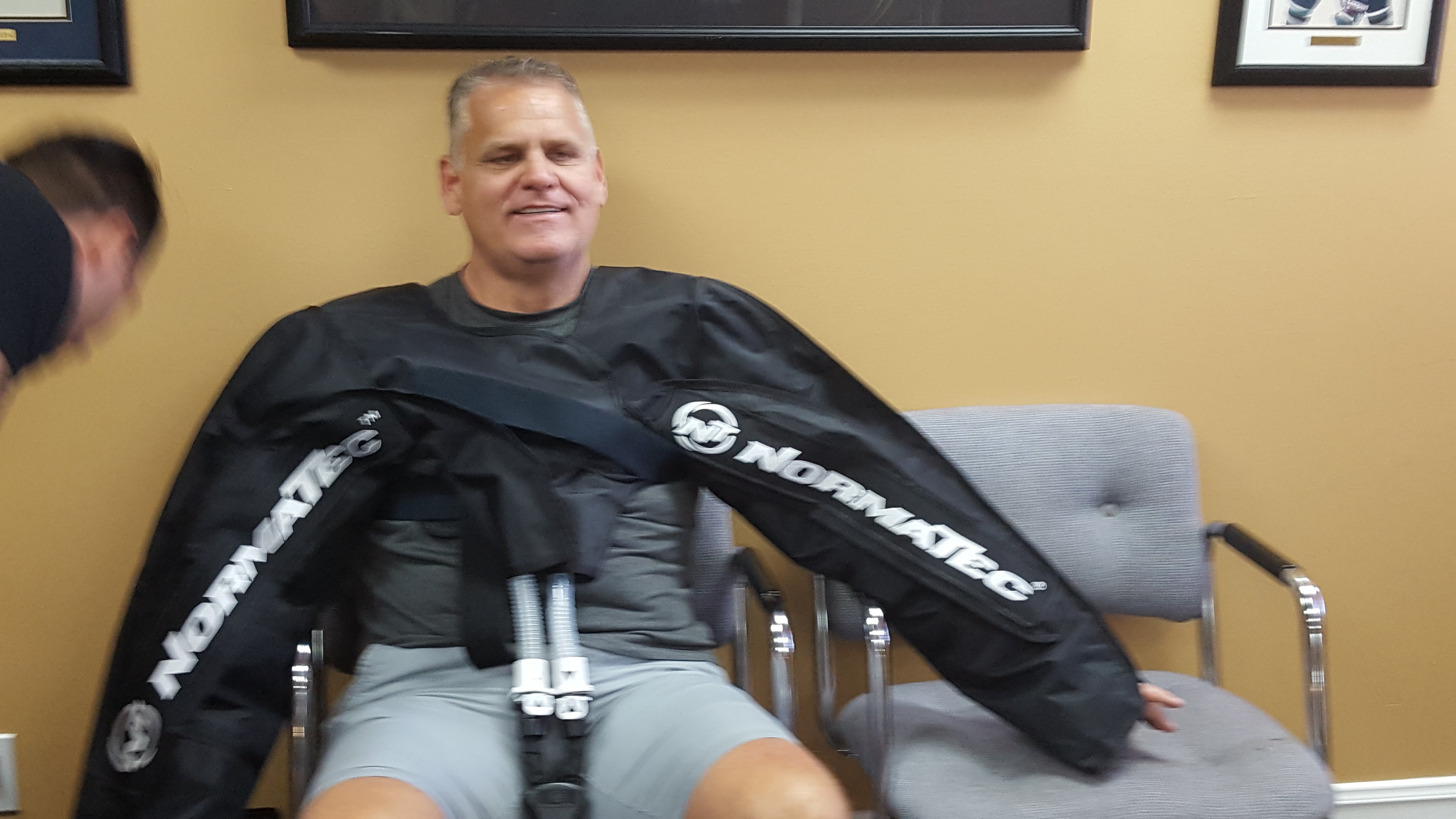 Normatec compression therapy session