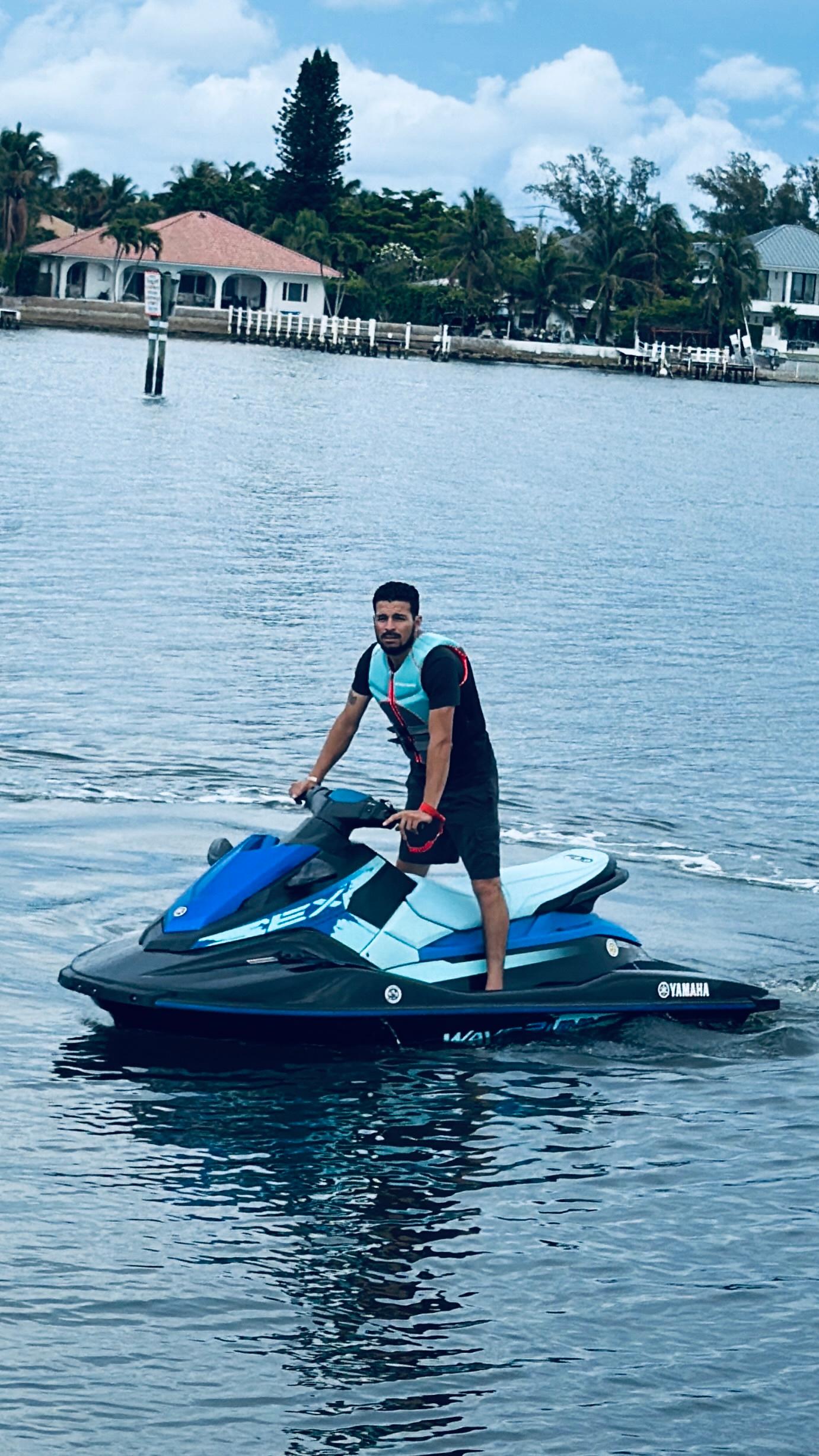 Man riding 2022 Yamaha WaveRunner EX on Palm Beach intracoastal waterway