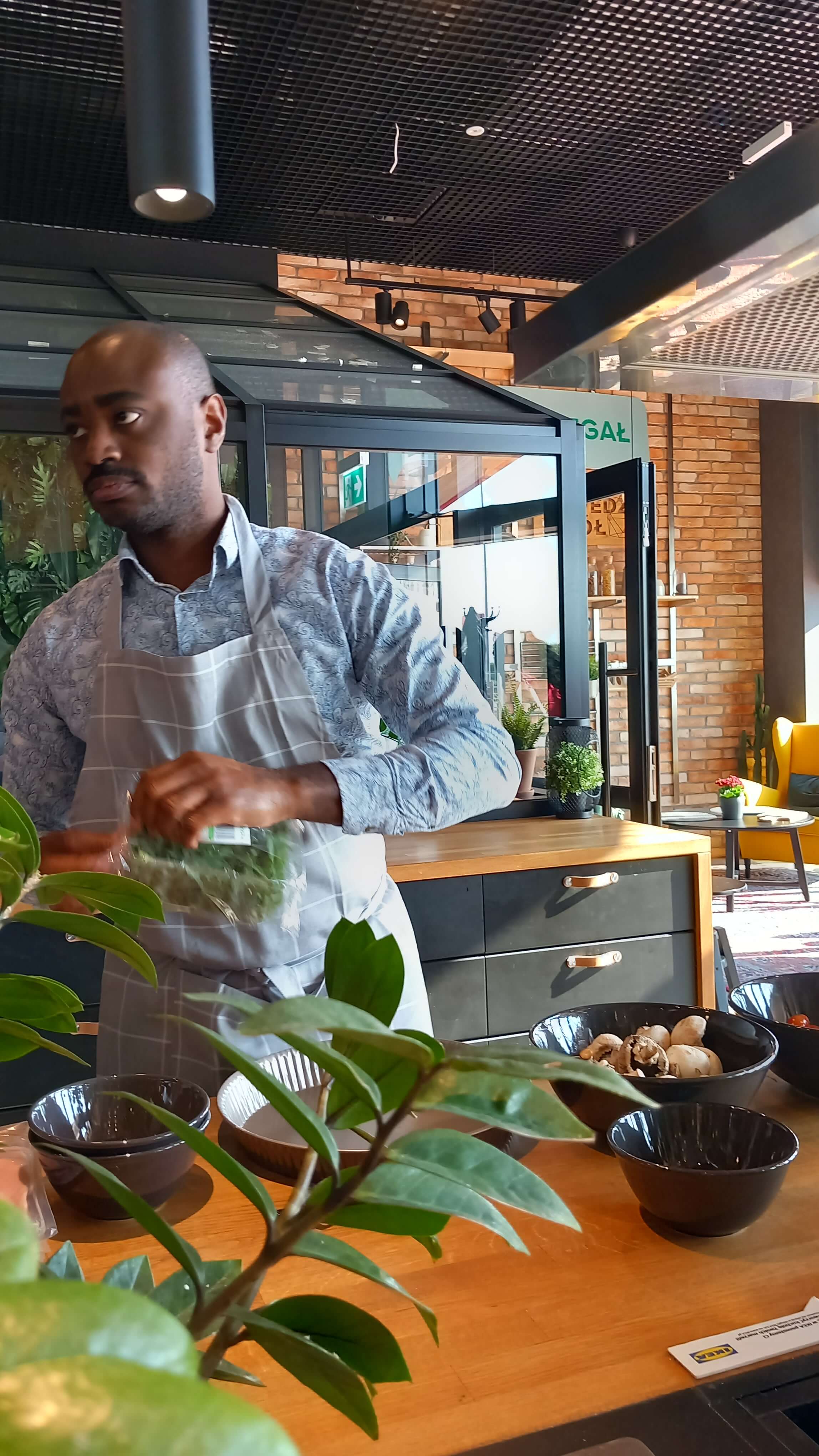 Chef preparing ingredients