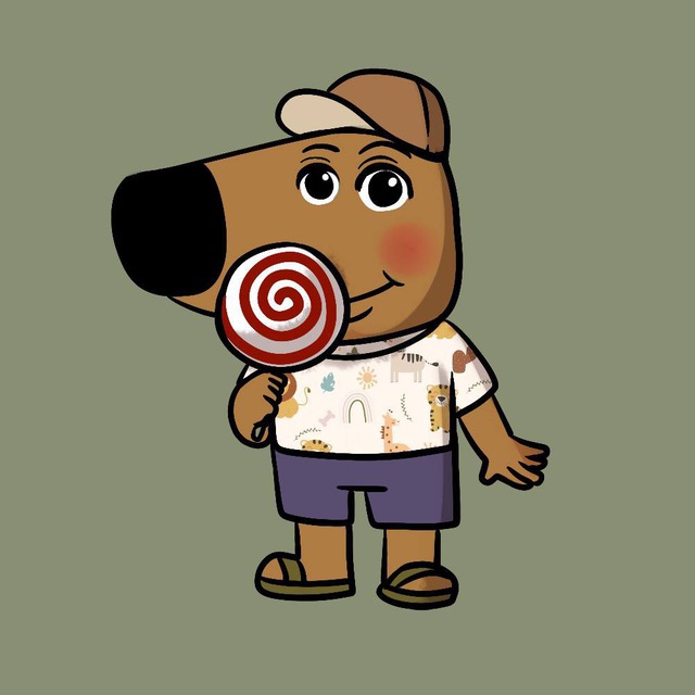 ChillKid Logo - A friendly cartoon dog with a lollipop