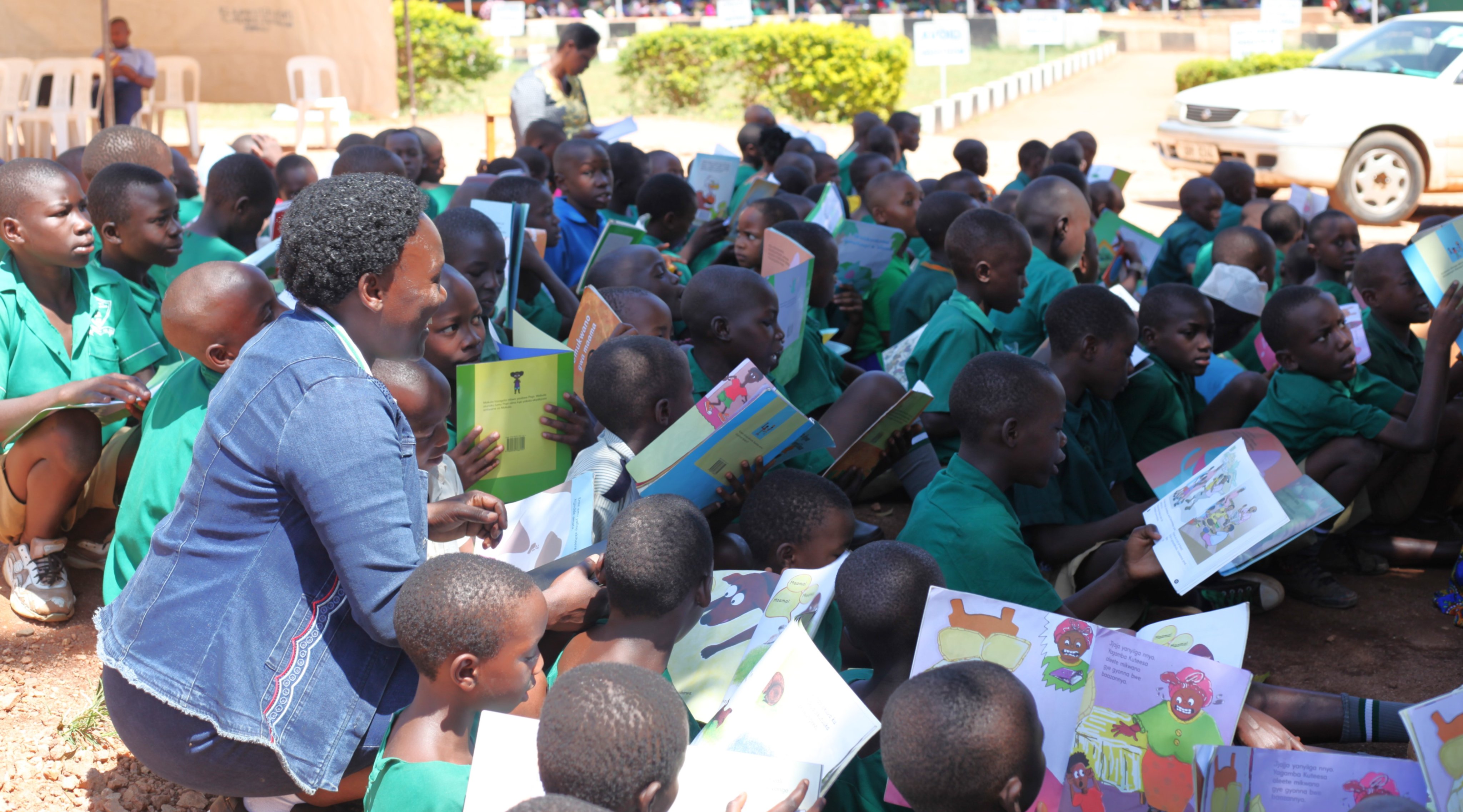 Children with donated books