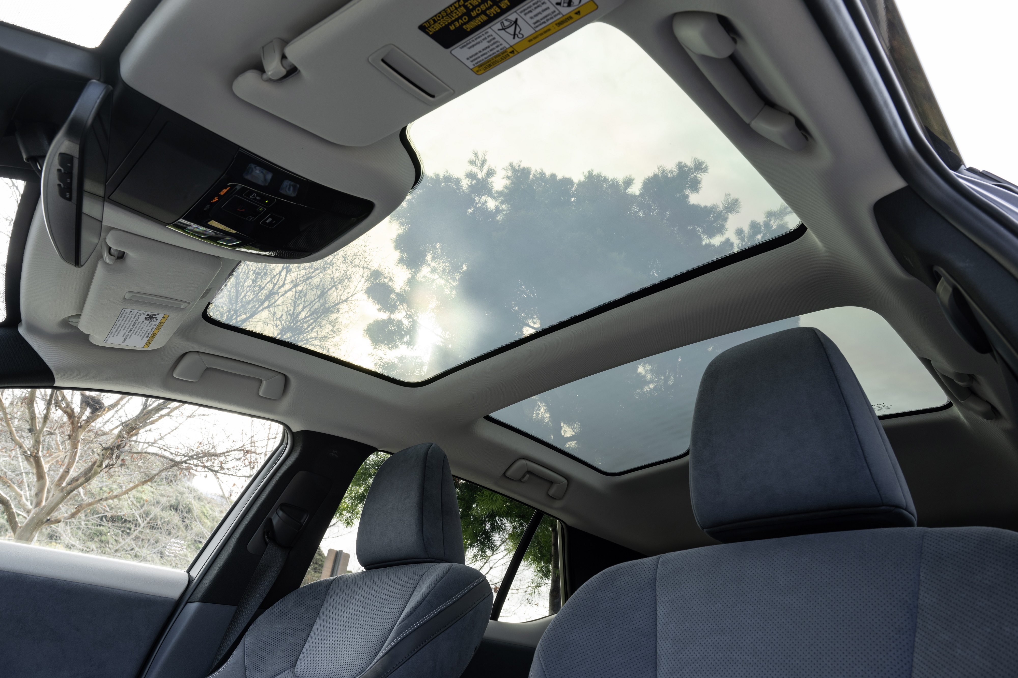 Lexus RZ 450e panoramic sunroof interior