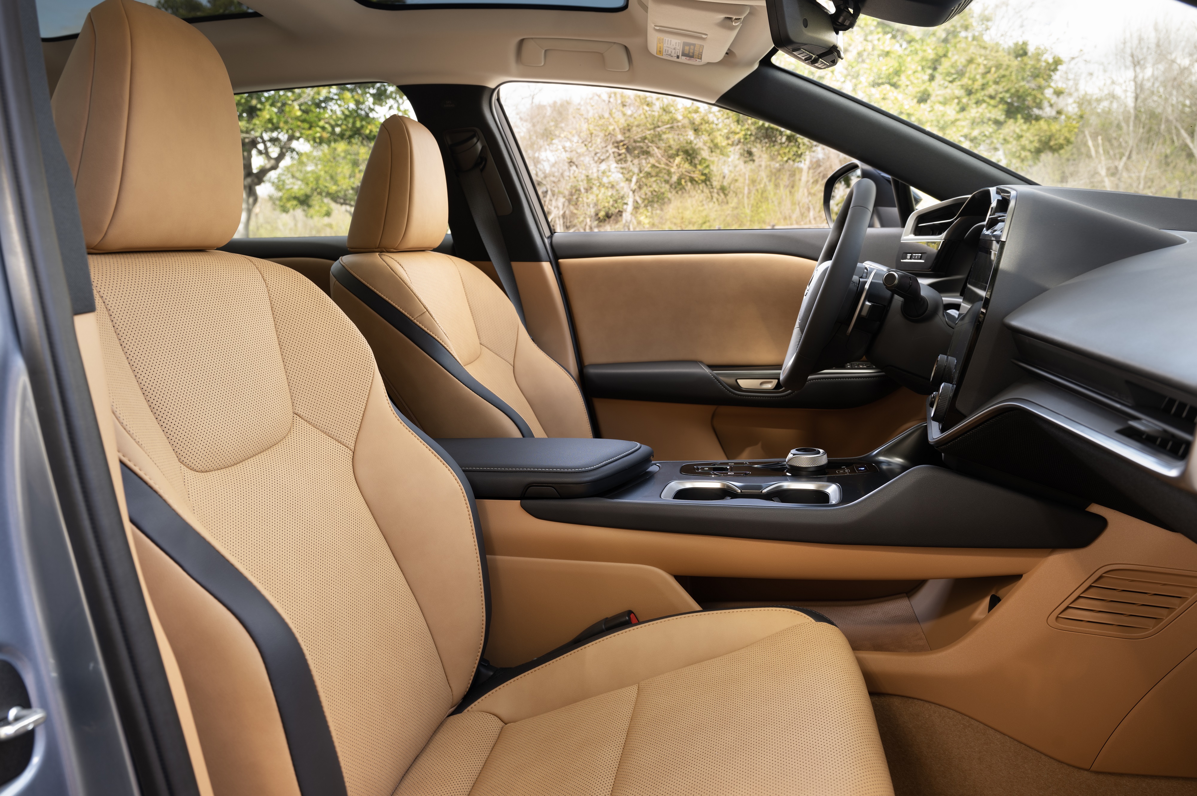 Lexus RZ 450e palomino leather interior