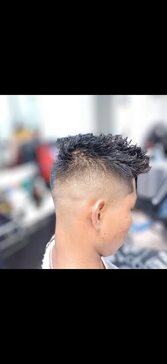 Textured fade haircut