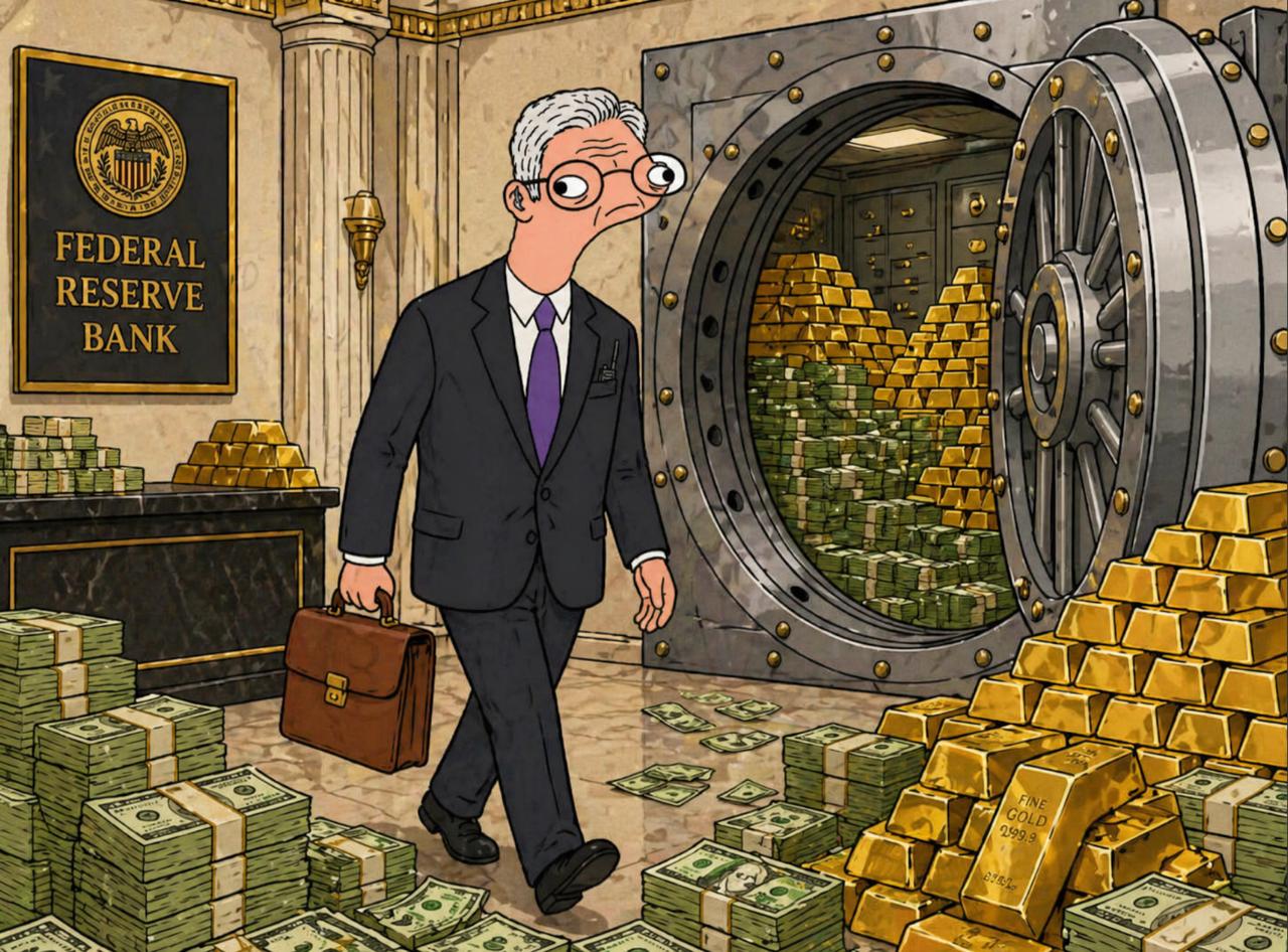 Powell in the Federal Reserve Bank vault