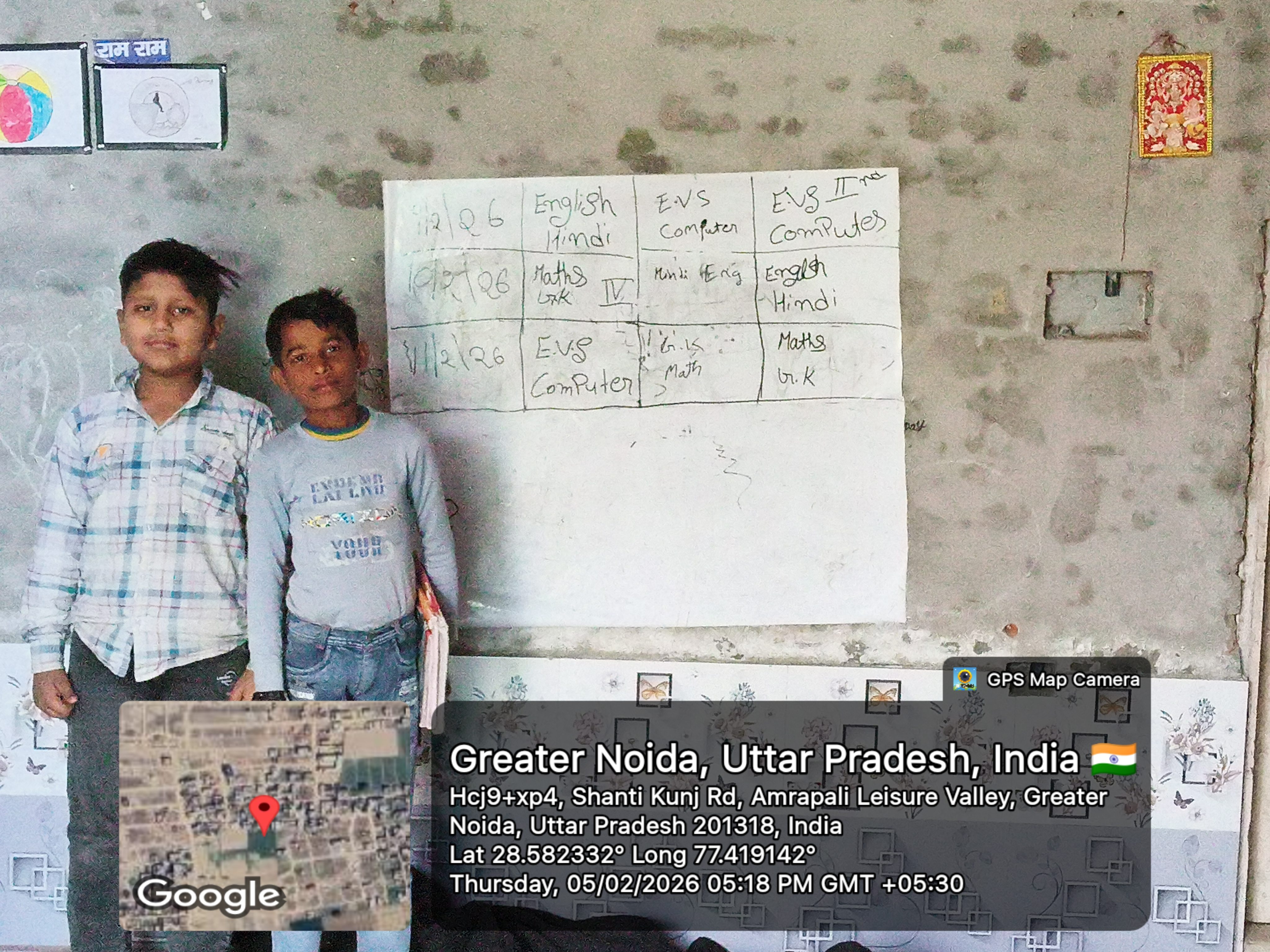 Students with learning schedule - Aasha Foundation Greater Noida