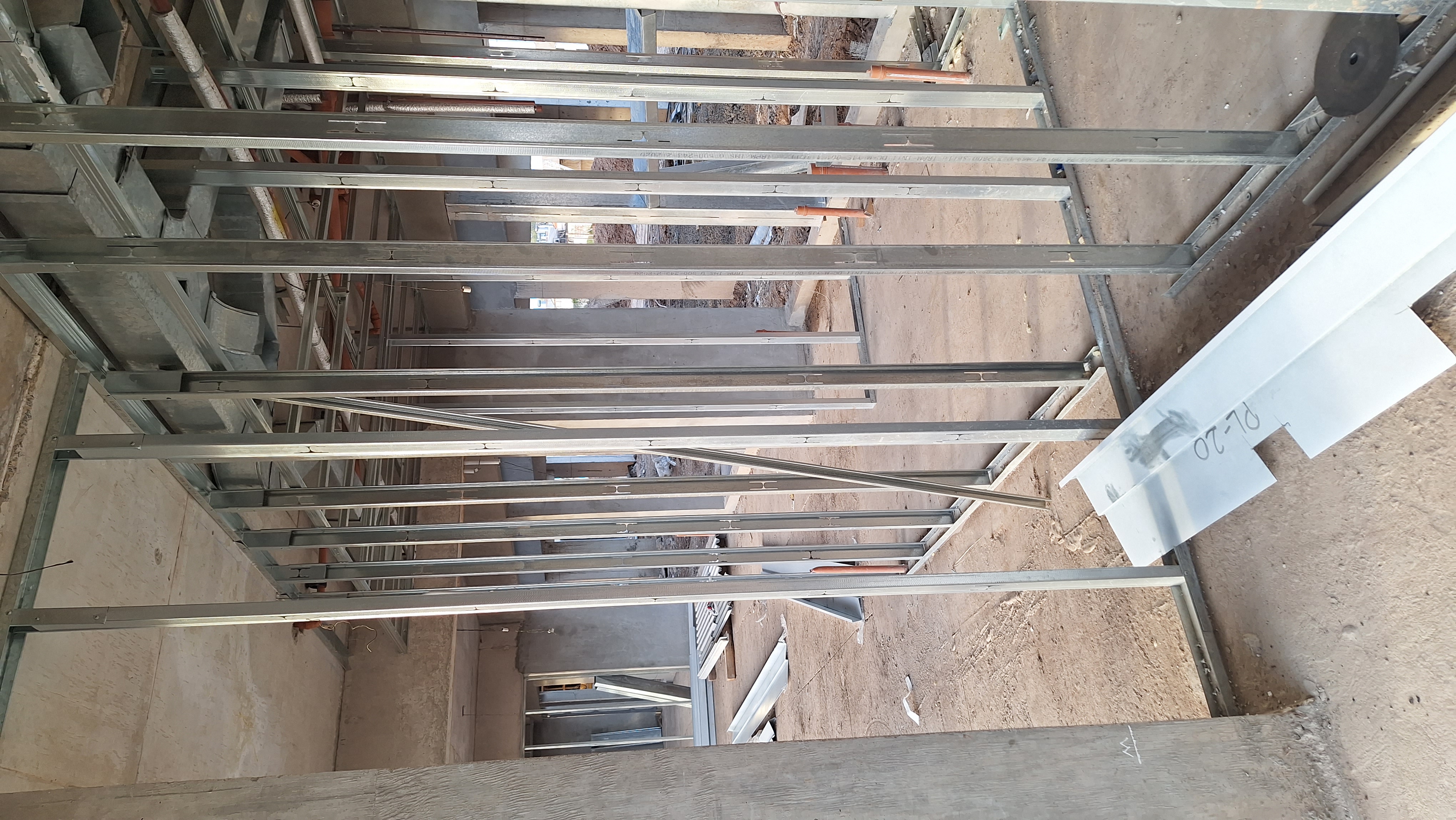 Estructura de perfiles metálicos para construcción en seco