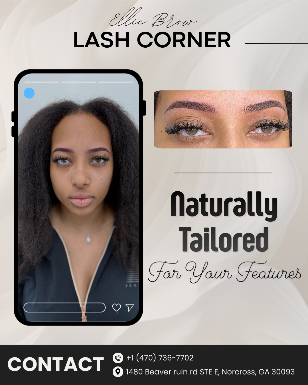 Ellie Brow Lash Corner client result