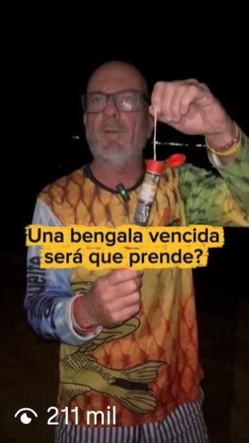 Reel viral: una bengala vencida será que prende