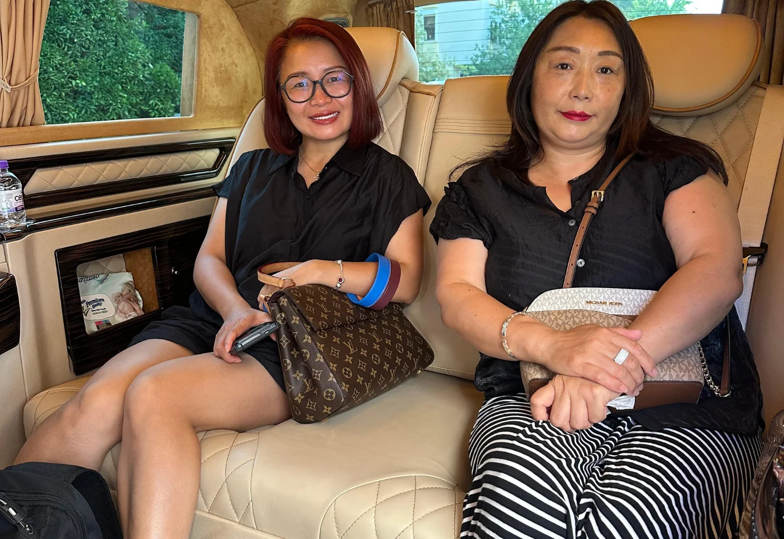 Travelers in VIP van