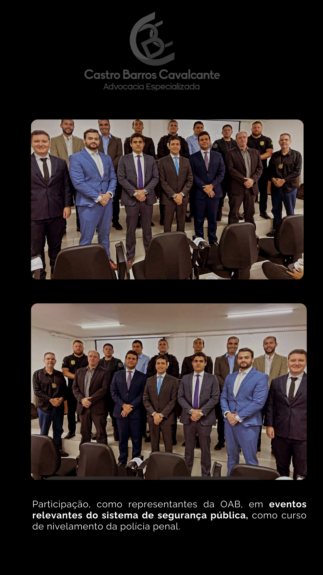 Participação em eventos institucionais como representantes da OAB